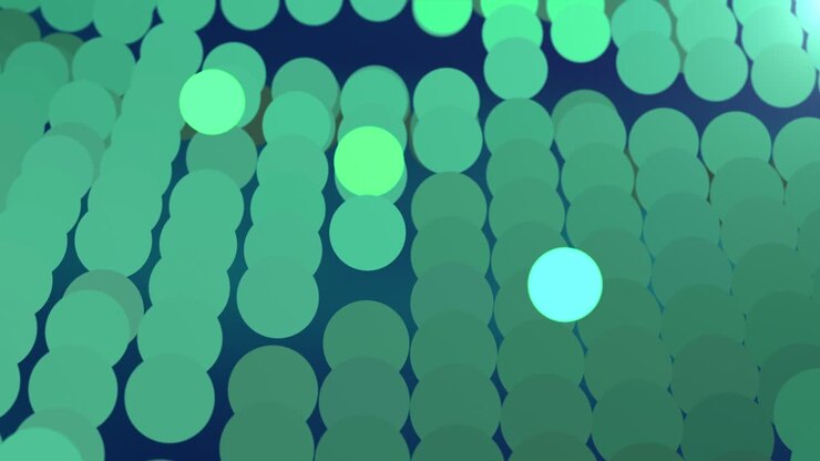 Animated multicolored background of round particles