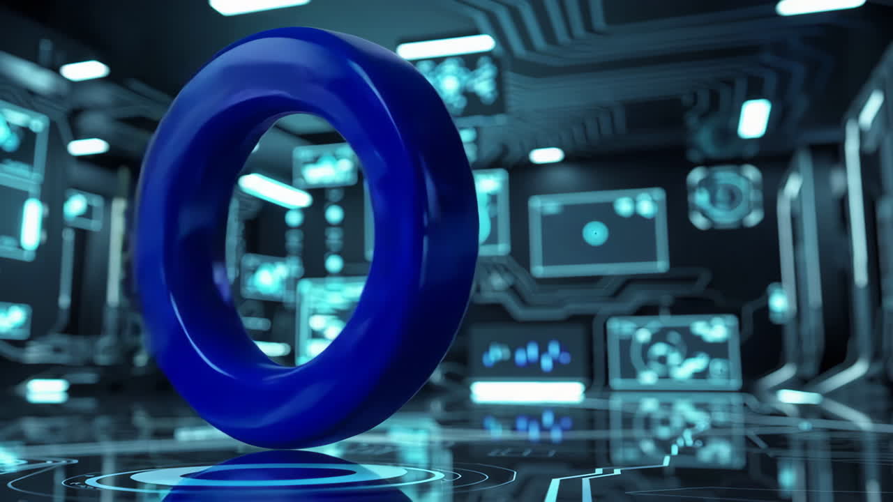 Blue Ring in a Futuristic Technology Setting