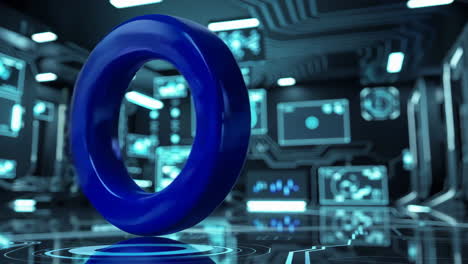 blue ring in a futuristic technology setting