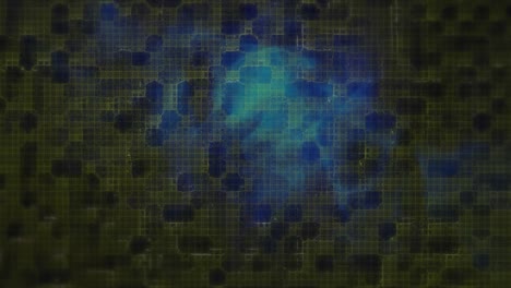 animation of dots connections over blue waves on black background
