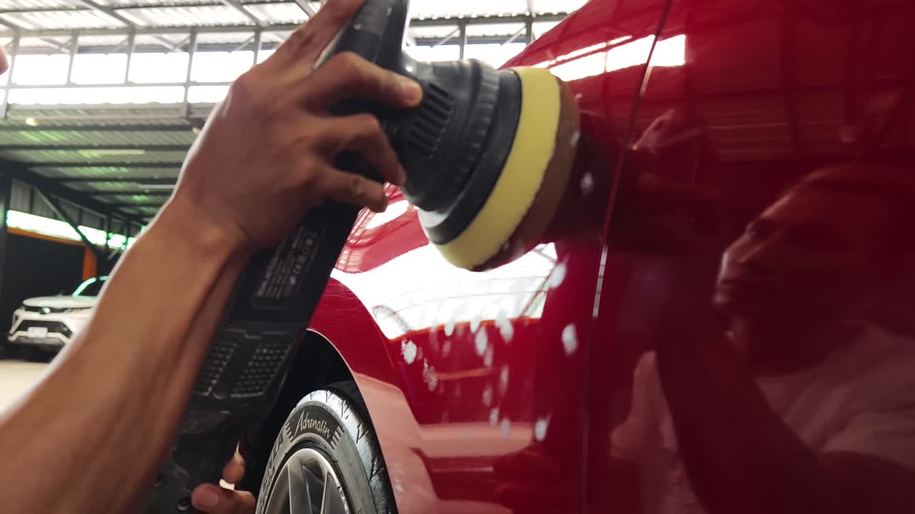 Car Polishing in Detailing Garage
