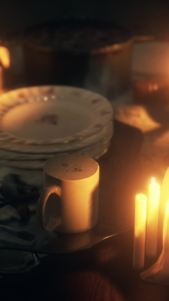 촛불 저녁 식사 설정