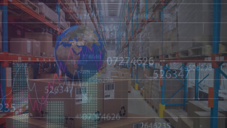 vídeo del procesamiento de datos financieros en el almacén