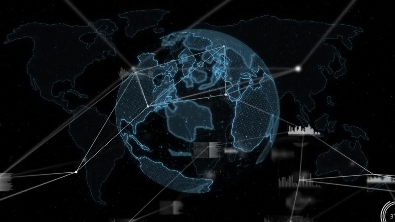 Animation of globe of network of connections