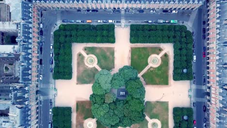 panning drone view of place des vosges