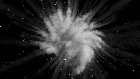 animation of a monochrome explosion of a powder.