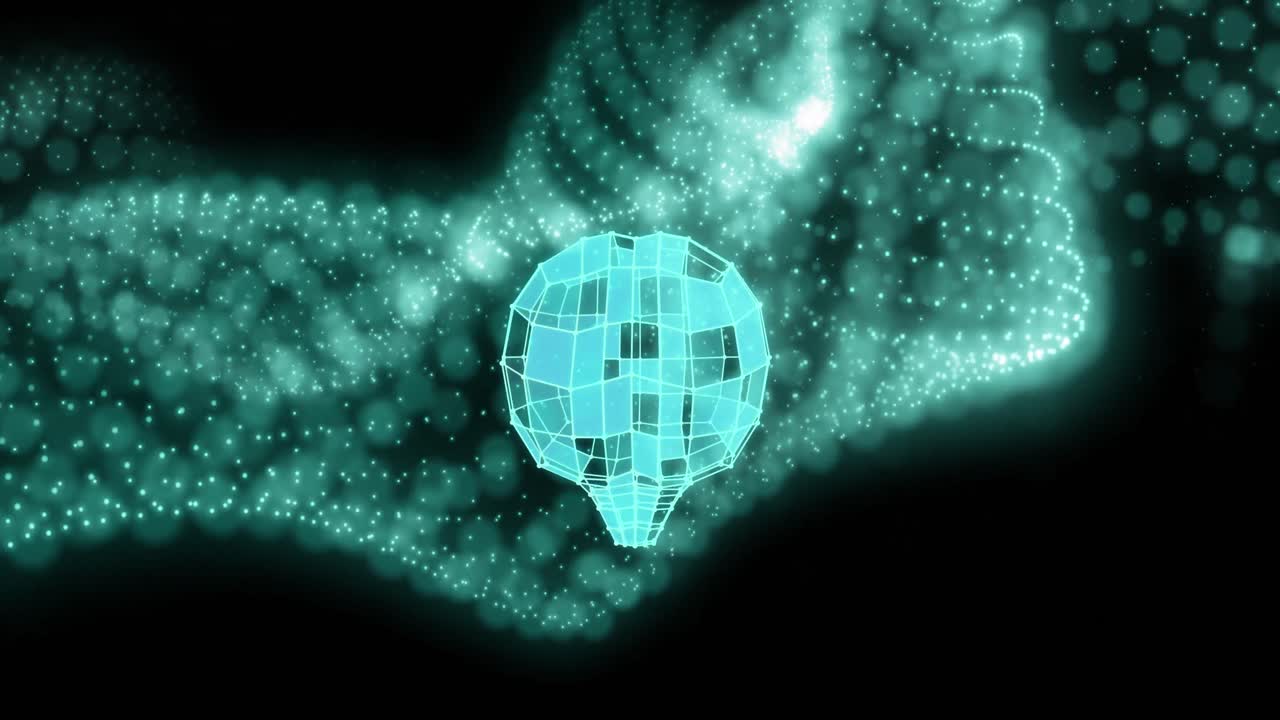 Animation of mesh with data processing over human brain