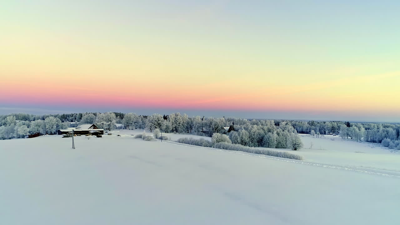 마법의 시간 공중에서 계절에 따라 서리가 겹겹이 쌓인 겨울 식물