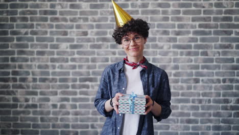 woman with a birthday gift