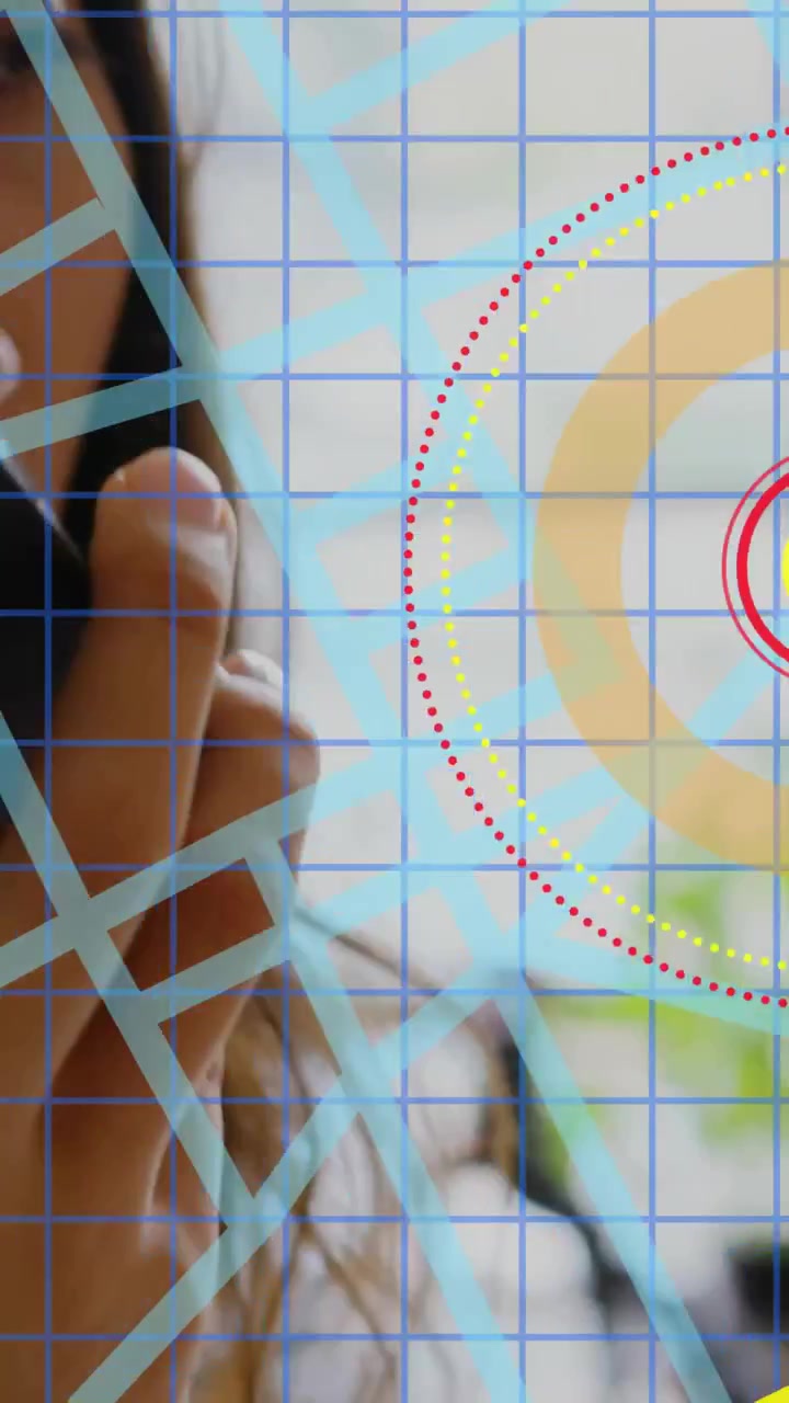 Vertical video: Woman bringing phone up using nav overlay guiding yellow route tracking phone