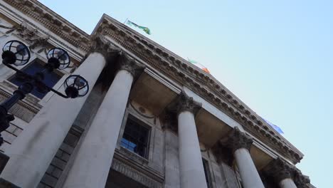 dublin's city hall building with flags