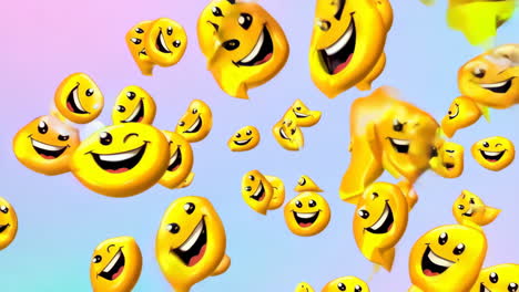 joyful yellow emojis floating