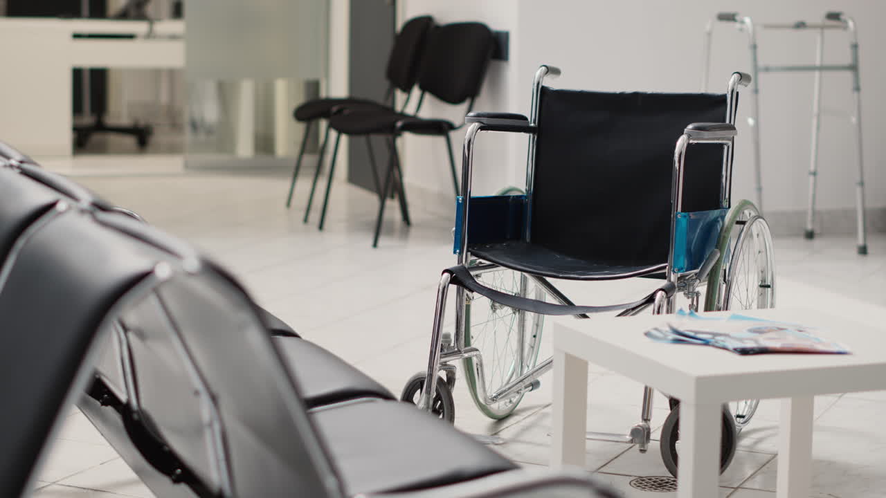 Wheelchair in empty diagnostic center
