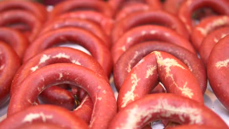 close up of turkish sucuk sausage