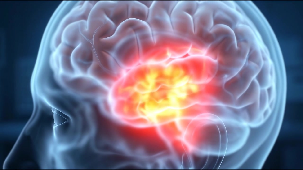 Animação Médica 3D da Atividade Cerebral Humana e Sinalização Neural