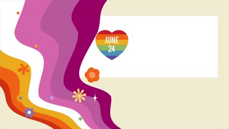 june 24 pride month lgbtq month 2d flat animation background