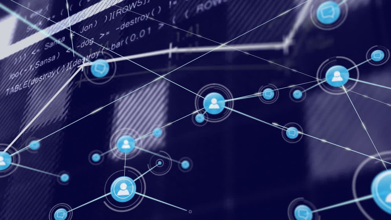 animación de la red de conexiones a través del procesamiento de datos