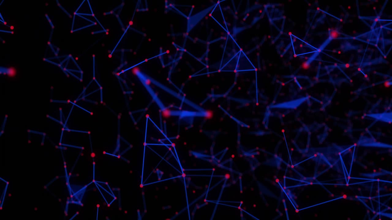 Blue geometrical shapes against black background