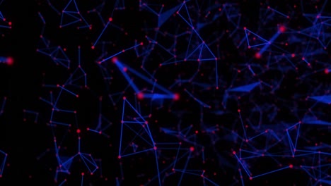formas geométricas azules contra un fondo negro