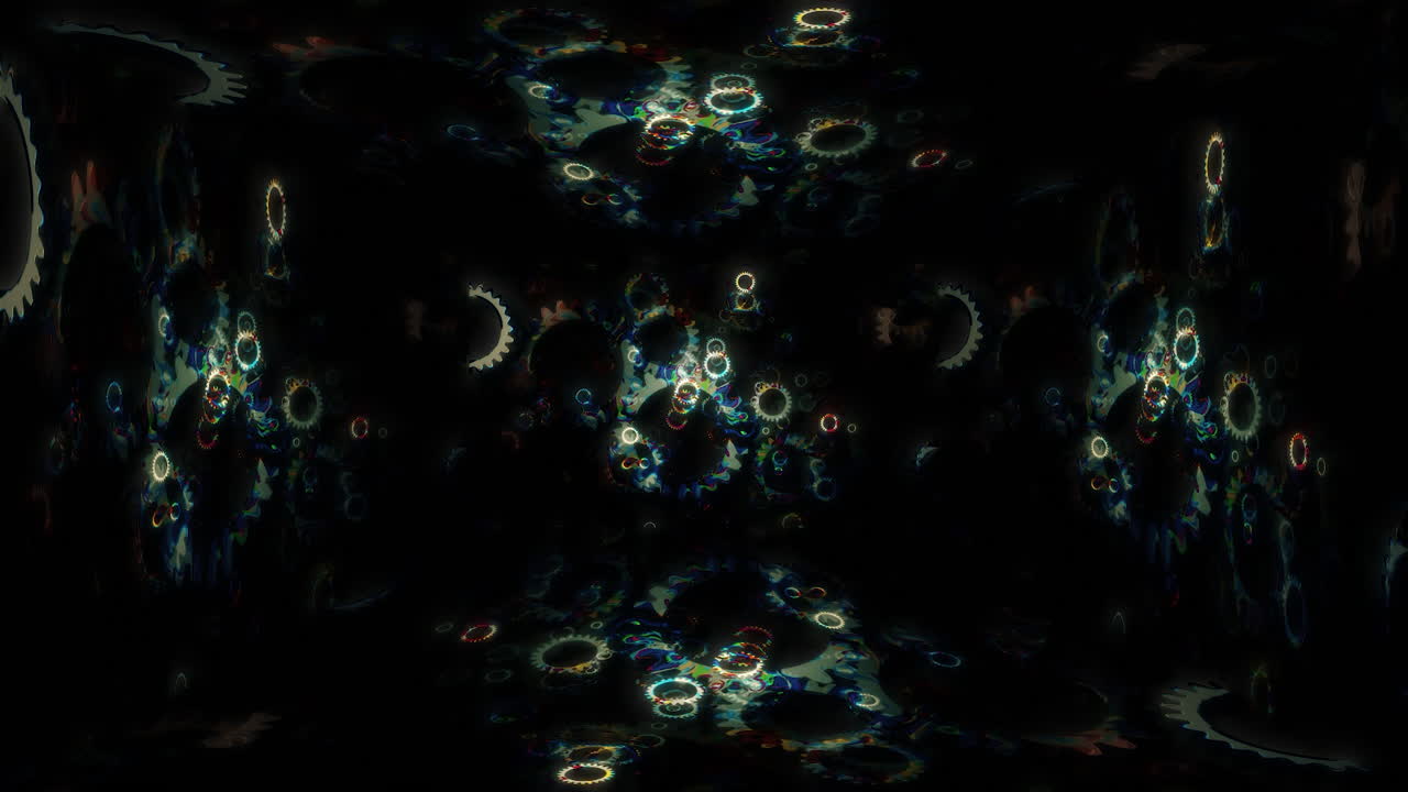 Abstract Glowing Gears and Mechanical Elements
