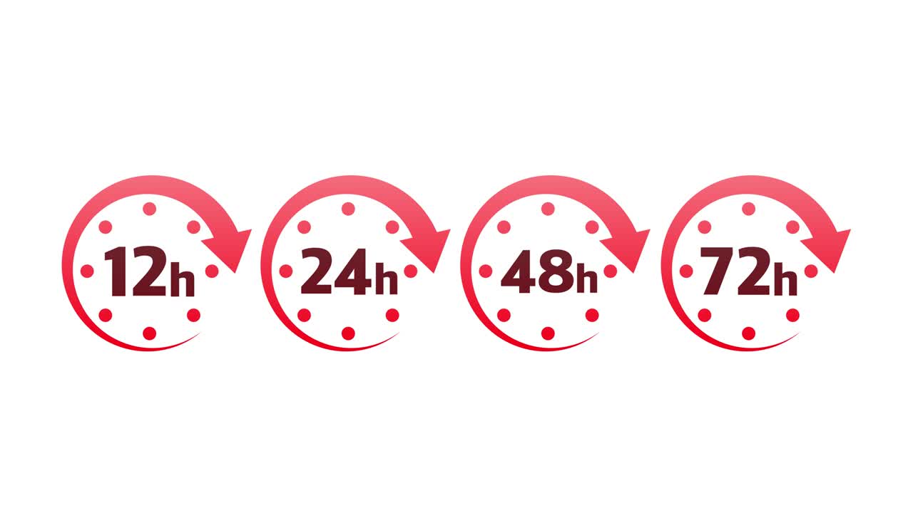 24 hours support in abstract style on white background. Customer service. Online support call center. Motion graphics.