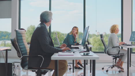 business team working in modern office