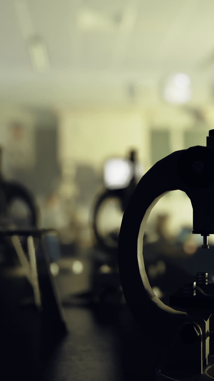 Classroom environment with microscopes prepared for scientific exploration