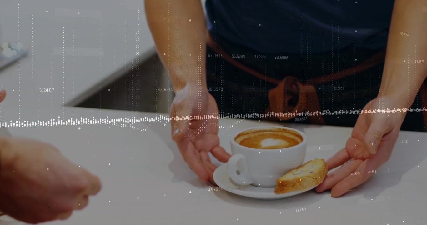 Cliente Fazendo Pagamento Sem Contato por Café em Cafeteria