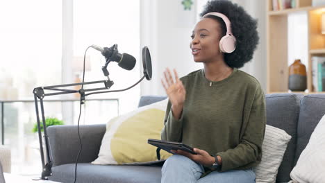 an influencer steaming a podcast using a digital