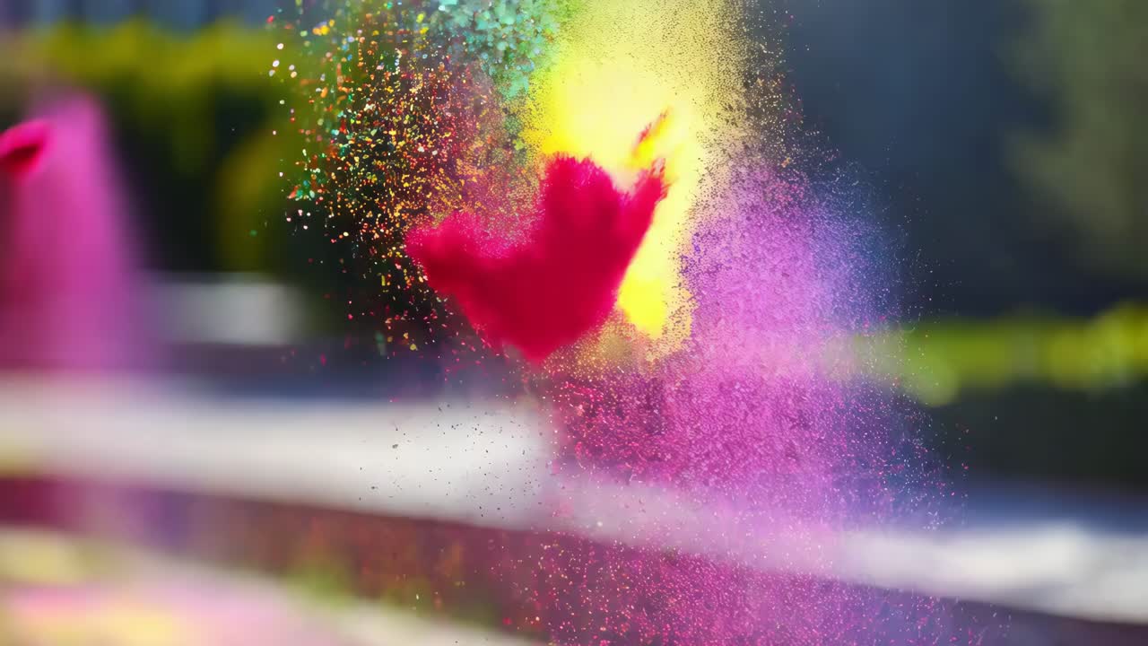 Esplosione di polvere Holi colorata