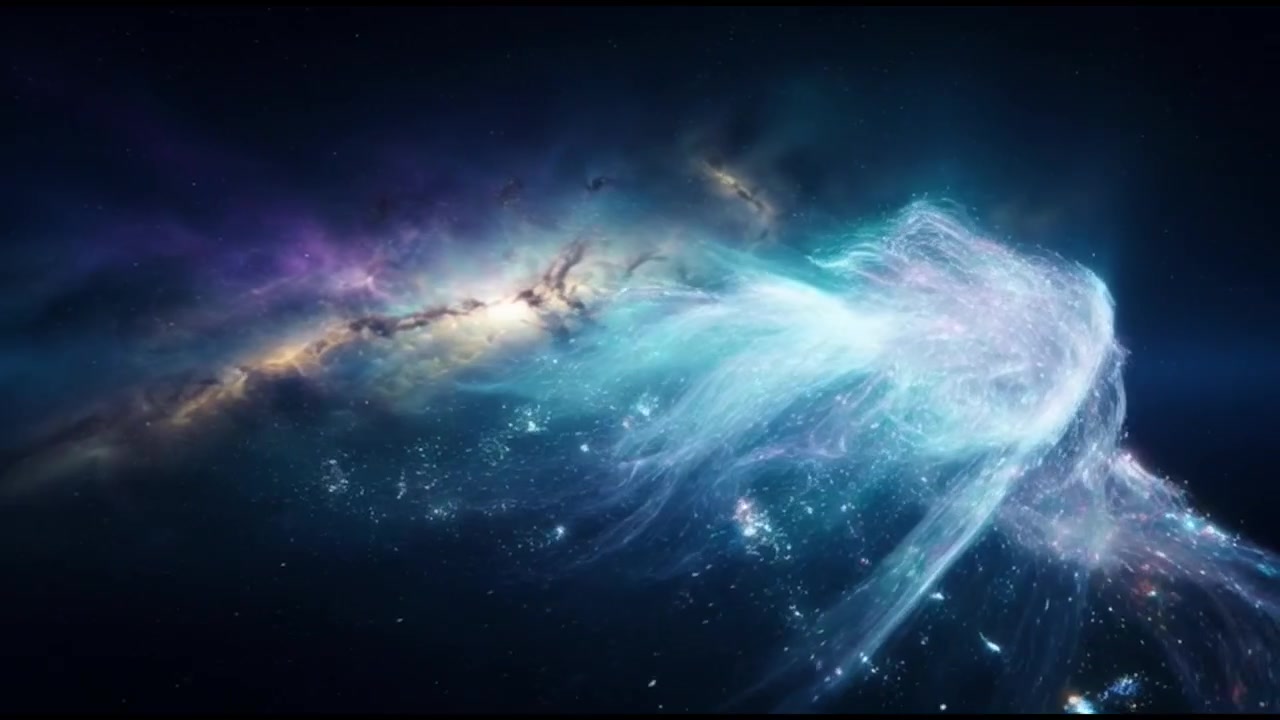 Kosmisk tåge danner en glødende føniksform i det dybe rum