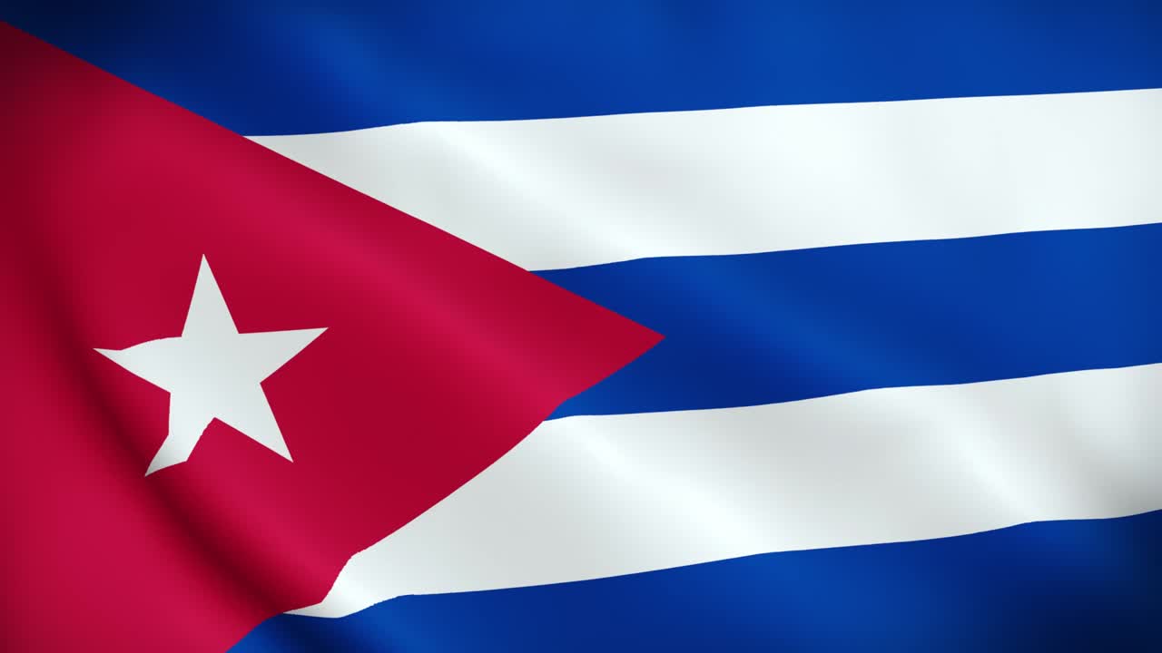 Segno Nazionale Animato 4K di Cuba, Bandiera di Cuba Animata, Bandiera di Cuba che Sventola, La Bandiera Nazionale di Cuba Animata