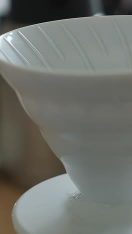 white pour over coffee dripper