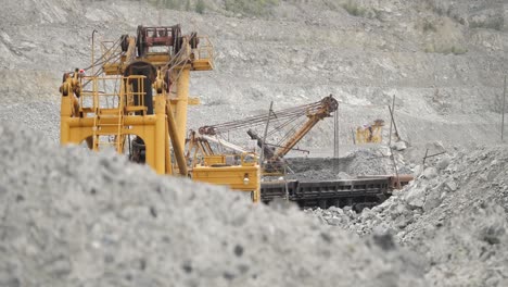 quarry operations with heavy machinery