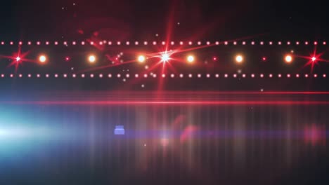 animación de puntos de luz y luces sobre fondo negro
