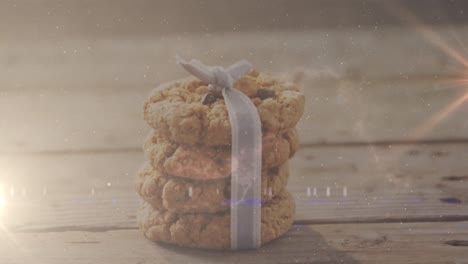 animación de senderos de luz sobre las galletas de navidad