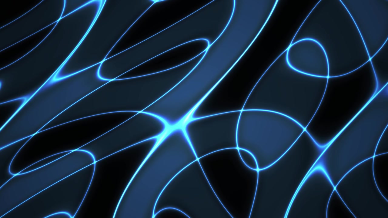 Abstract Motion Background with Glowing Blue Neon Lines