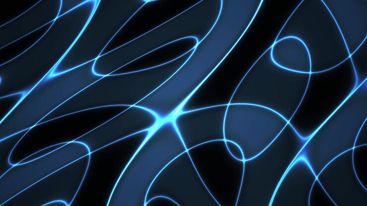 Abstract Motion Background with Glowing Blue Neon Lines