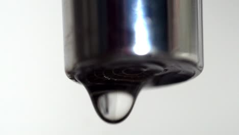 close-up of a dripping faucet