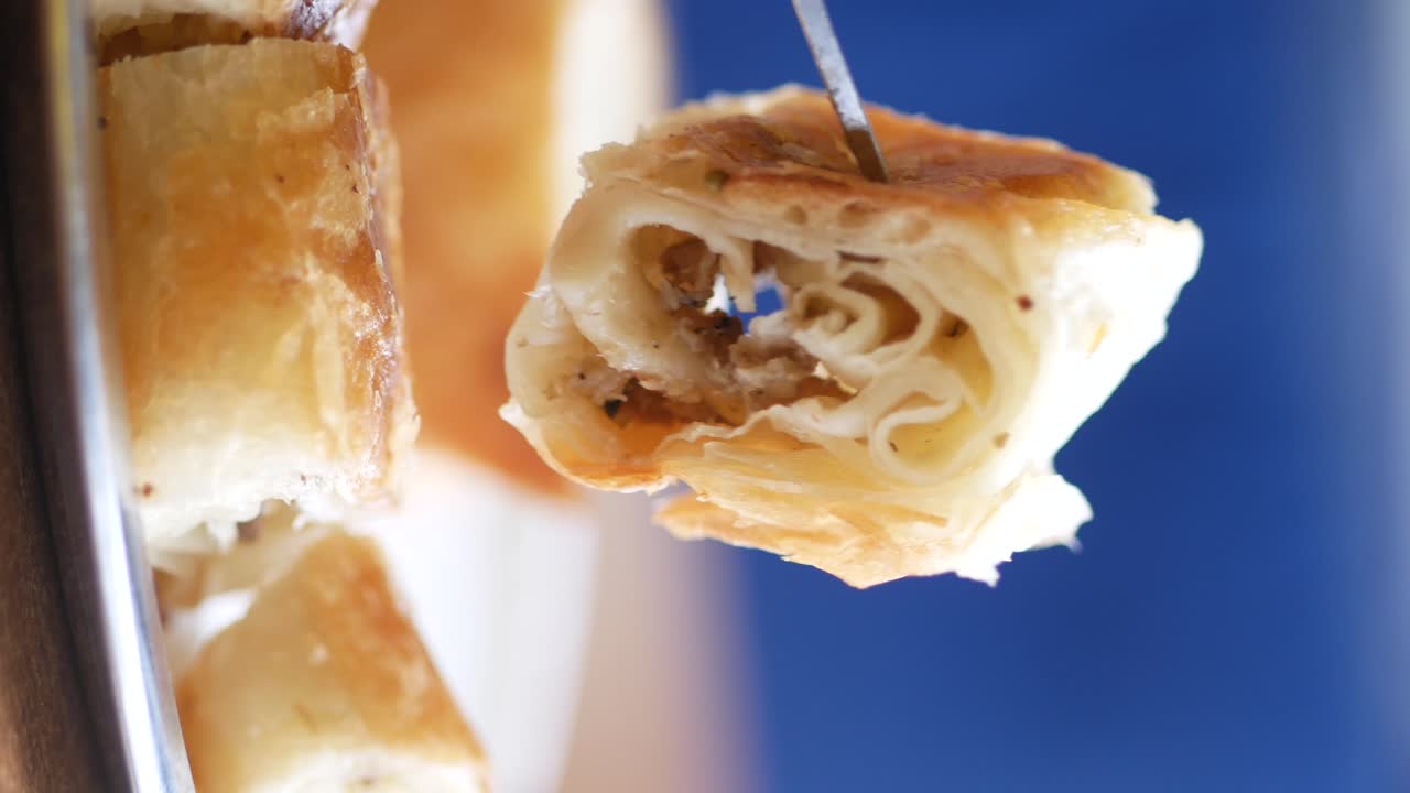 Close-up of a piece of Turkish Pastry