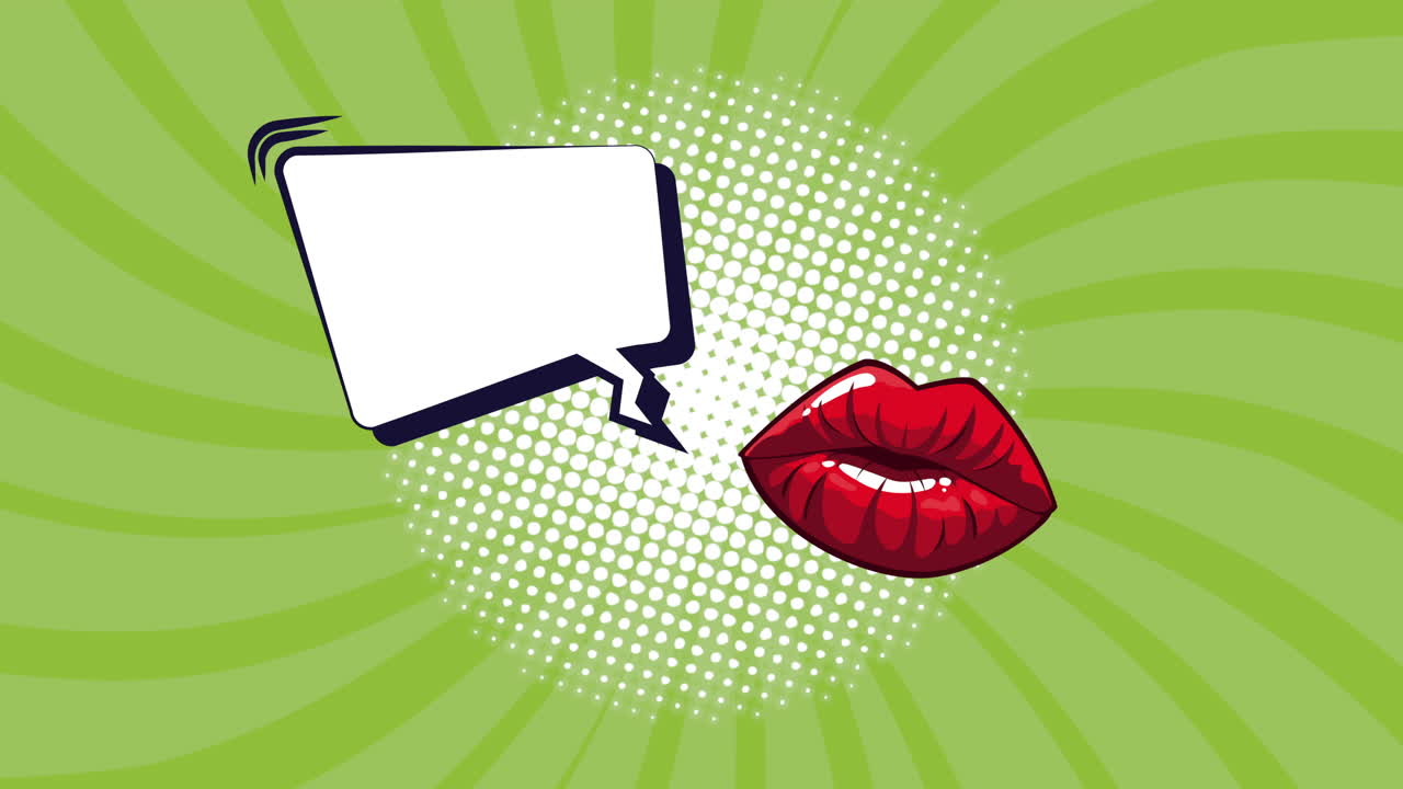 arte pop labios y burbuja de habla