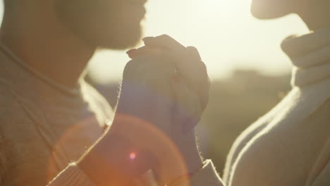 love couple at sunset