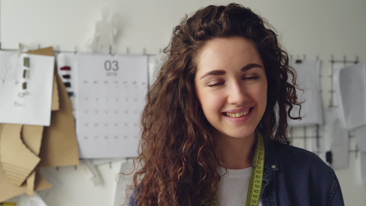 Portrait of a Fashion Designer in her Workspace