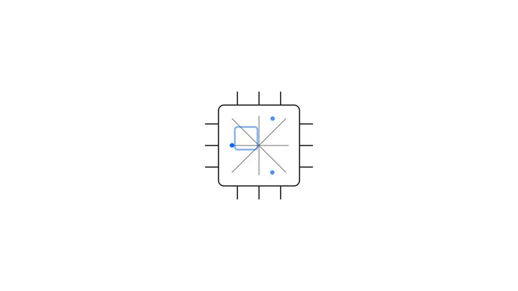 Animated Digital Microchip Icon Drawing on White Background