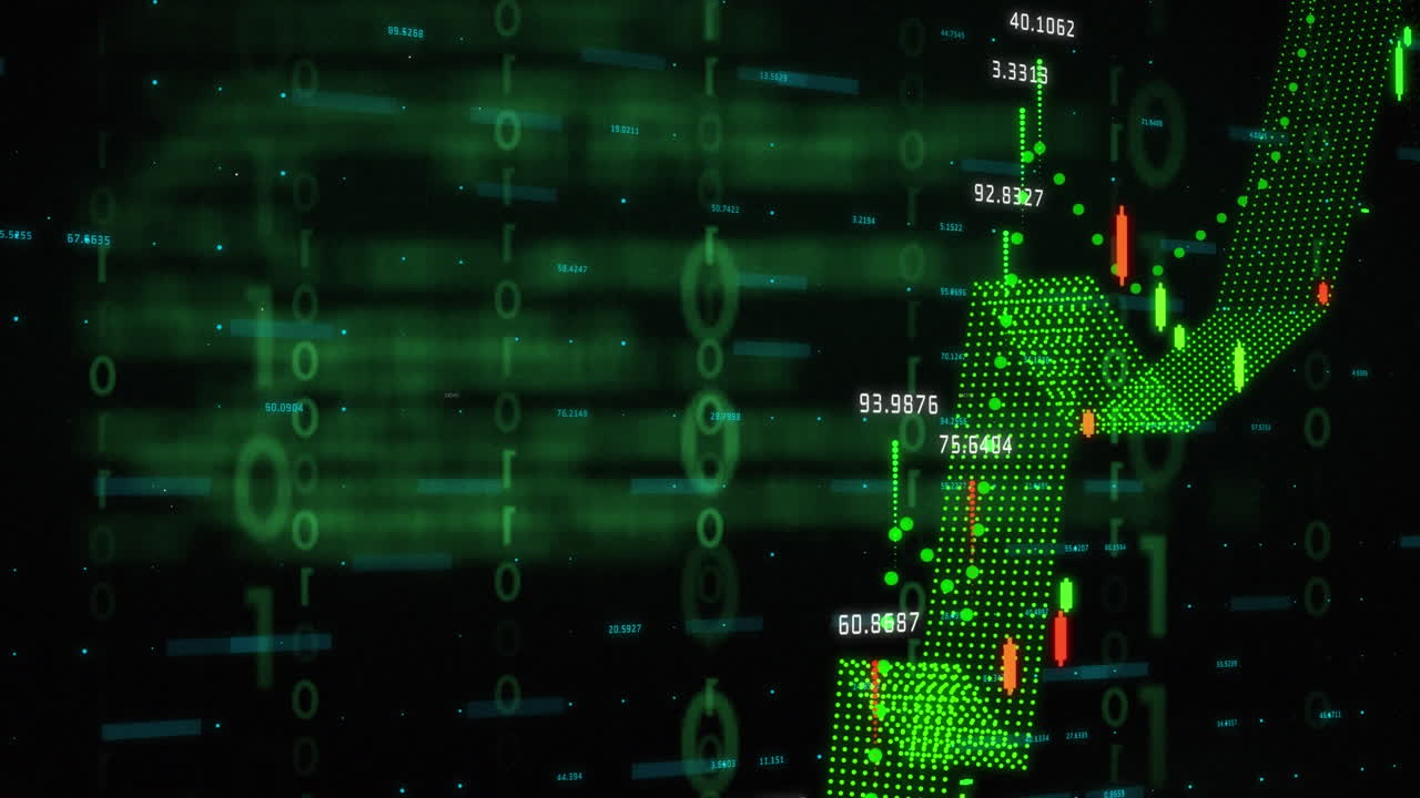 animación de codificación binaria y procesamiento de datos