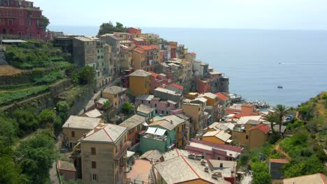 Aerial-4K-footage-of-Manarola,-Cinque-Terre-in-Italy