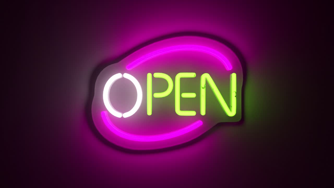 Signo abierto de neón
