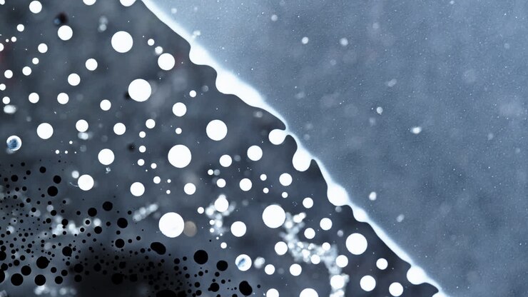 Macro ink mixing, abstract bubbles, calming and creative visual