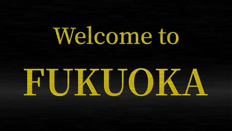 bienvenido a fukuoka mensaje de texto animación gráficos en movimiento