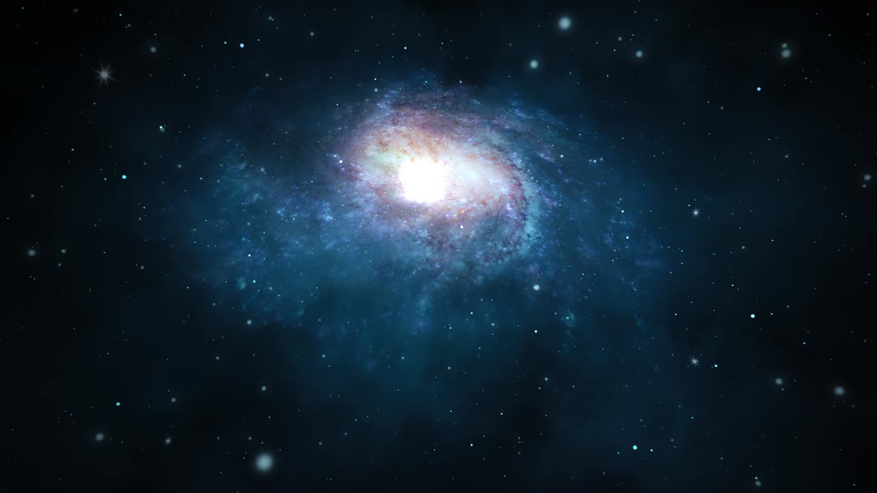 volando a través del espacio pasando estrellas animación de bucle 4k